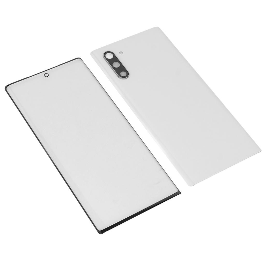 Replacement Back Glass Cover Front Screen Glass Repair Kits for Samsung Galaxy Note 10 White