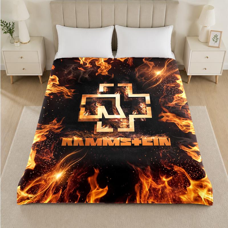 Coperta in Flanella con Stampa Rammstein Morbida Leggera Coperta Plaid in Peluche per Letto Divano Uso Domestico