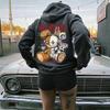 Latest Fall/winter Network Mechanical Rabbit Graffiti Letter Hooded Long-sleeved Pullover with Pockets Street Style Hooded Top