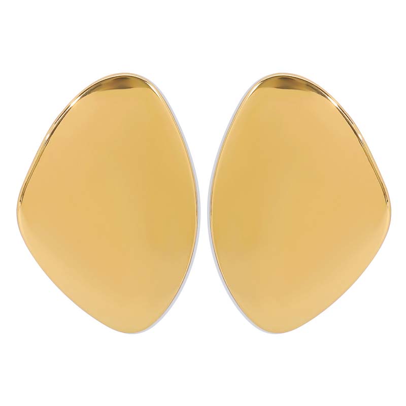 Exaggerated Metal Irregular Stud Earrings for Women Vintage Gold Color Geometric Texture Personality Earrings Party Jewelry Gift