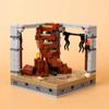 MOC Medieval  Building Blocks Set Hanging Cage Guillotine Castle Fountain Bonfire Tent Bulletin Board Ox Cart Carriage Gift Toy