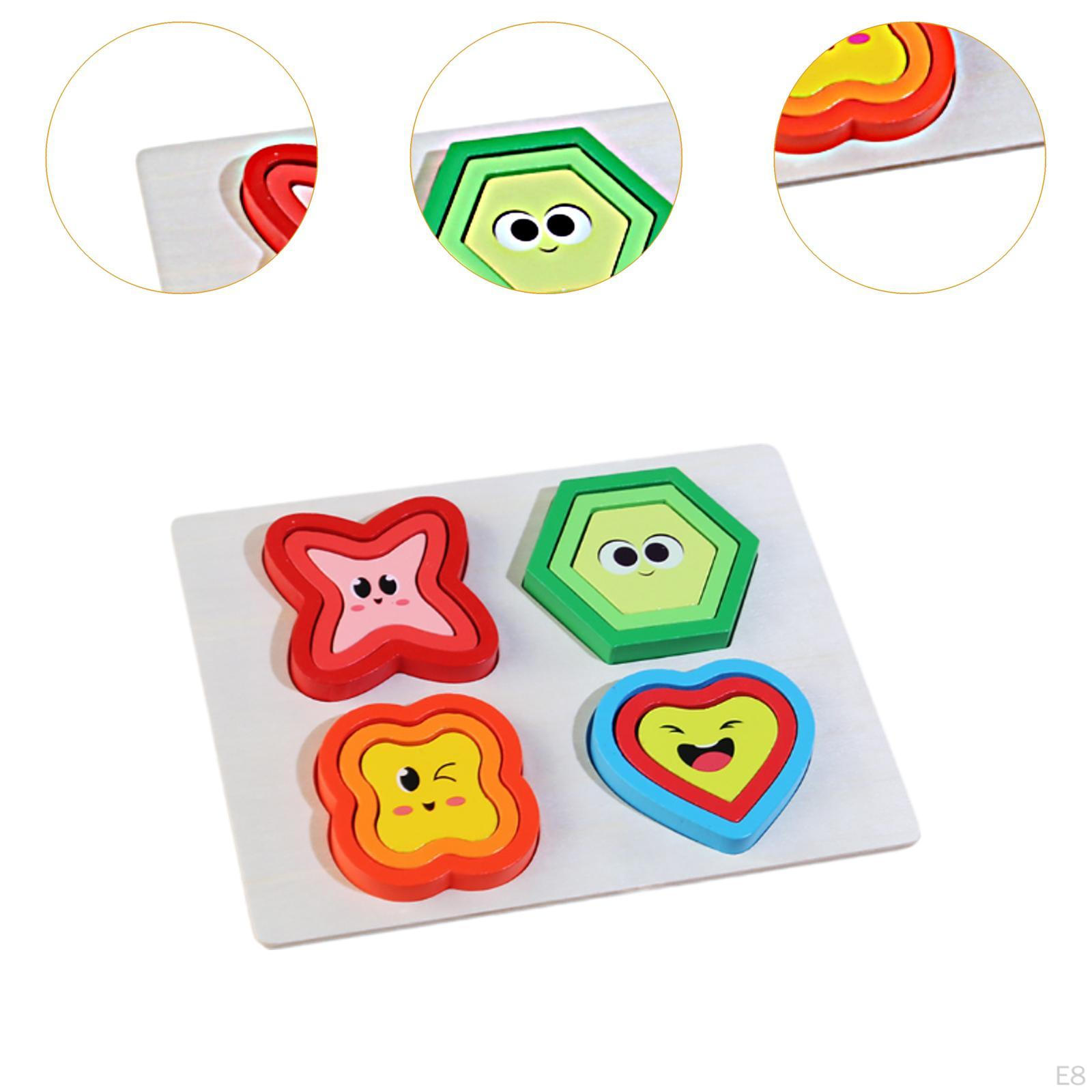 Деревянные пазлы-головоломки Развивающая игрушка Детские игрушки Распознавание цвета — фото 9