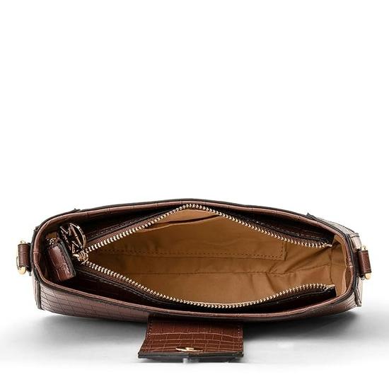 Miraggio Croc Textured Isabella Shoulder Handbag for Women