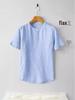 Men's Chinese Style Cotton Linen Short Sleeve Crew Neck T-Shirt - Lightweight, Loose Fit, Summer Top