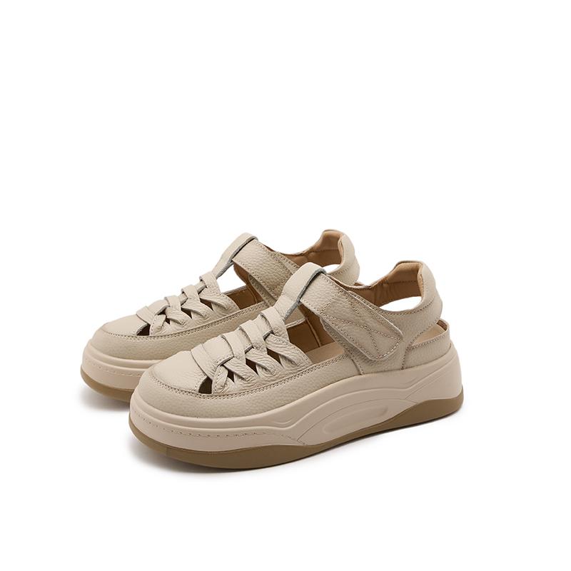 

Fashion AIYUQI 2025 new women s sneakers shoes Summer thick-soled hollow women s sandals Large-size casual pig cage female shoes 43 хаки