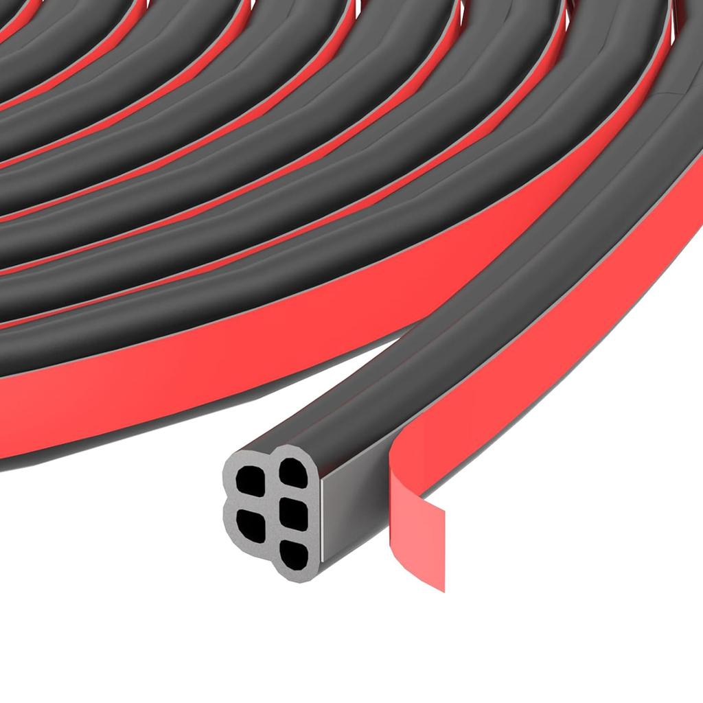 5m/10m/16m/20m Car Door Seal Auto Double Layer Trunk Sealer 5 Hole Shape Noise Insulation Car Door Seal Strips