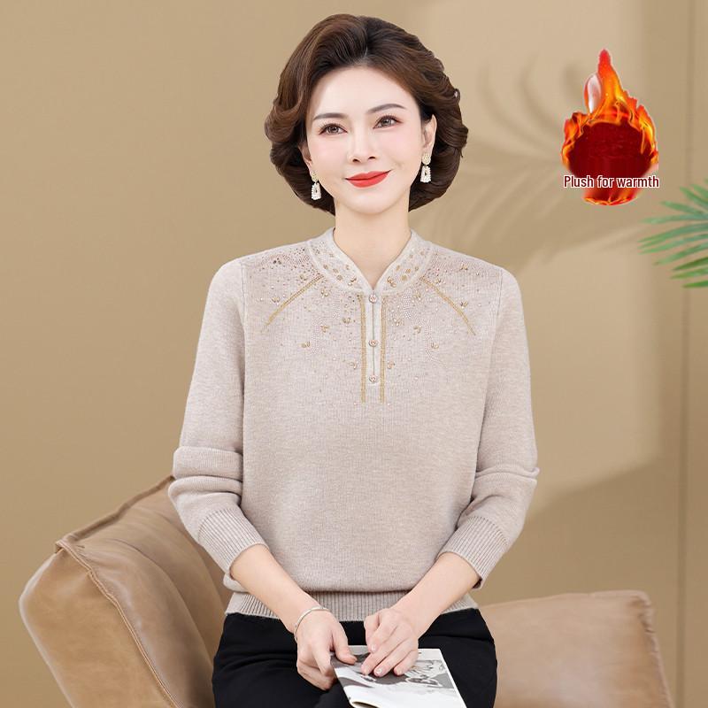 2025 Eleganter Roter Winterpullover für Mama