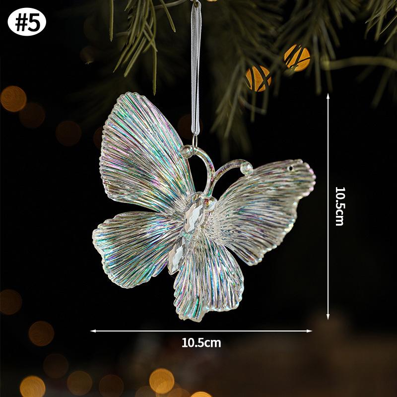 Christmas Pendants Acrylic Sequin Snowflakes Christmas Tree Ornaments Hanging Decoration Xmas New Year Atmosphere Supplies