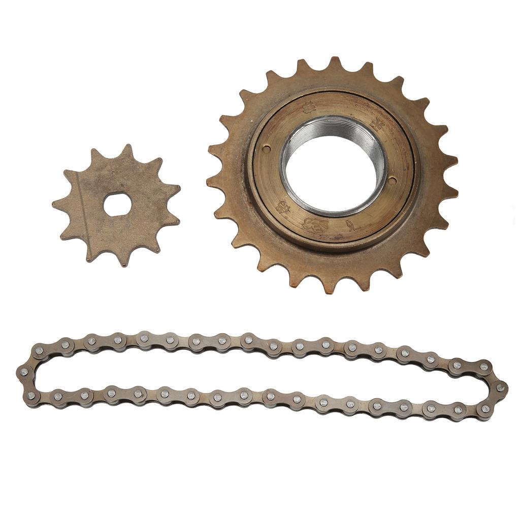 Electric Bike Sprocket Chain Set with 410 Gold 11T H Hole Sprocket 38 Links Chain 22T Flywheel Kit