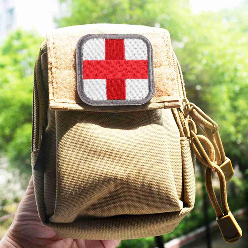 Medical Cross Embroidered Patch Hook&Loop Embroidery Applique Badge On Clothing Bag Hat(#2)