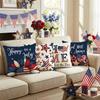 4pcs 4th of July Printed Home Decor Pillow Cover Bedroom Living Room Sofa Decoration Polyester Cushion Cover with Zipper