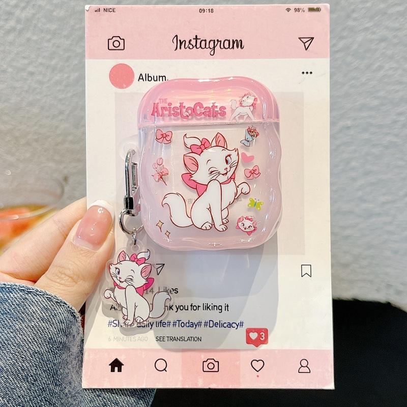 Pink cute Mary cat AirPods 1 generation earphone case for Apple Bluetooth headset Pro1 generation 1st generation