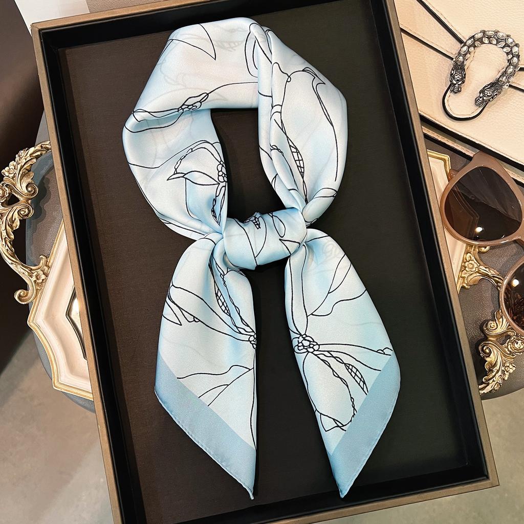 Women S Thin Square Scarf For Spring Summer Shirt Decoration Neck Protection
