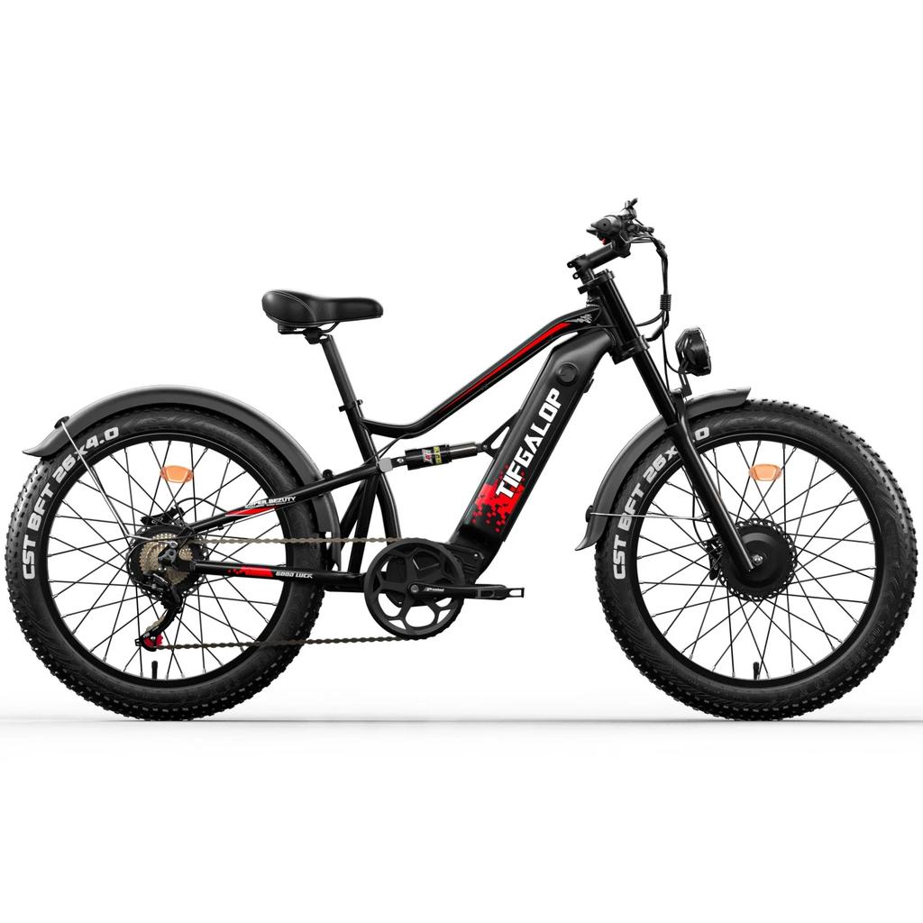 1500W Powerful Electric Bicycle Top Speed of 60km/h TIFGALOP ES7 26inch Fat Tire All Terrain  Motor Adult Electric Bike