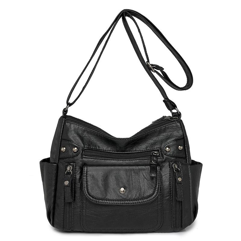 Fashion shoulder bag new women's practical washing simple messenger women's bag multi-layer backpack bag