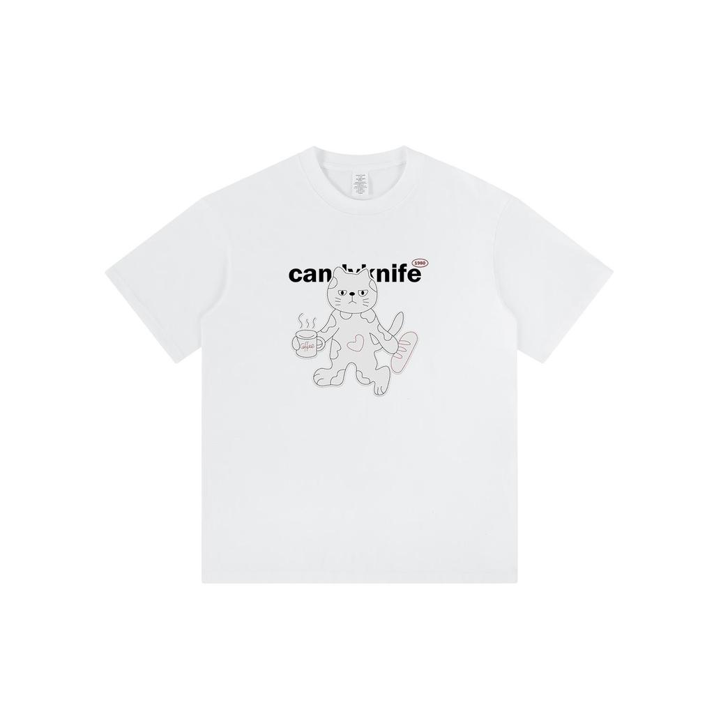 Couple's Hip-Hop Kitten Print Summer T-Shirt - Loose Fit, Pure Cotton, Trendy Short Sleeve Top