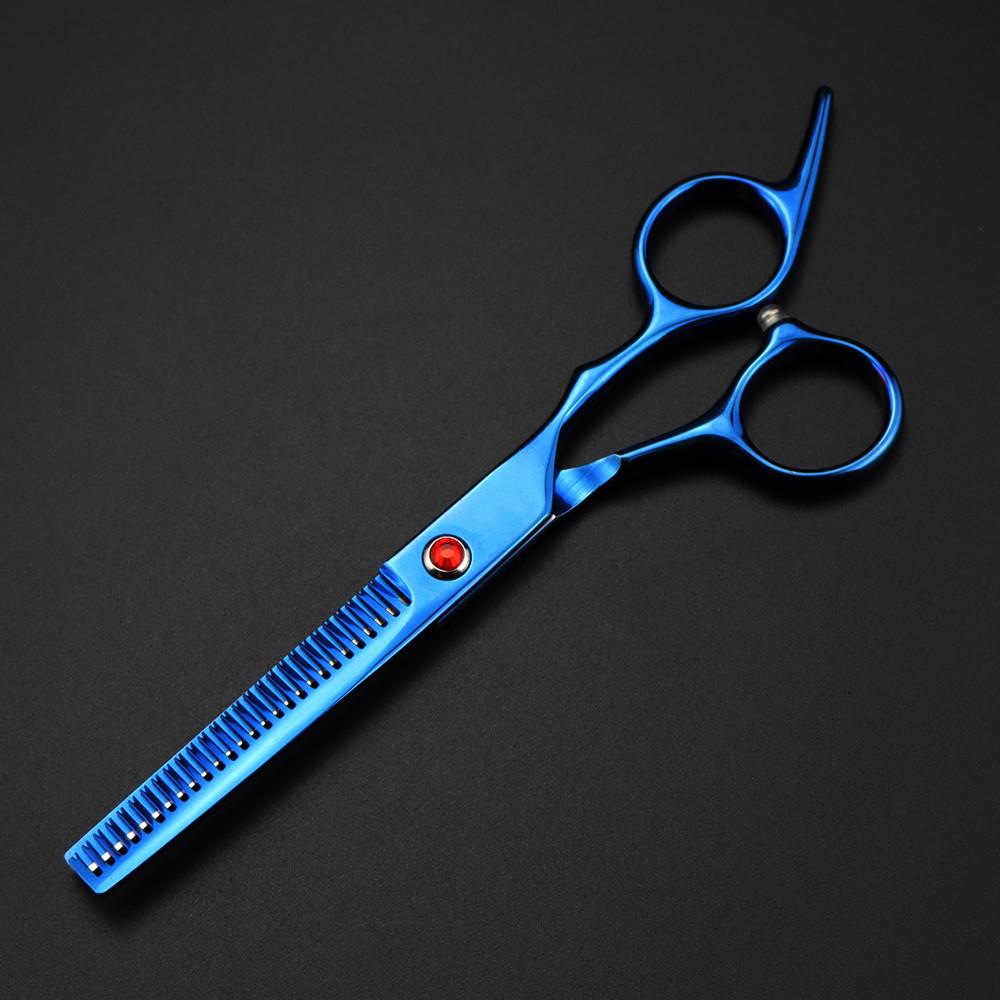 Professional 6 '' Scissor Red Gem Hair Cutting Scissors Haircut Thinning Barber Tools Cut Shears Hairdresser Scissors