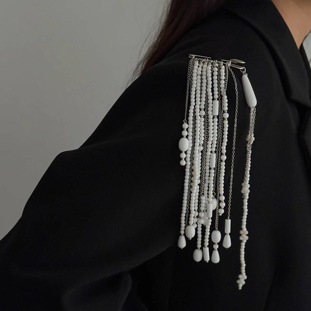 Salircon Classic Fashion Metal Chain Pendant Tassel Brooch Women Creative Handmade Personality Charm Trousers Pins Rock Jewelry