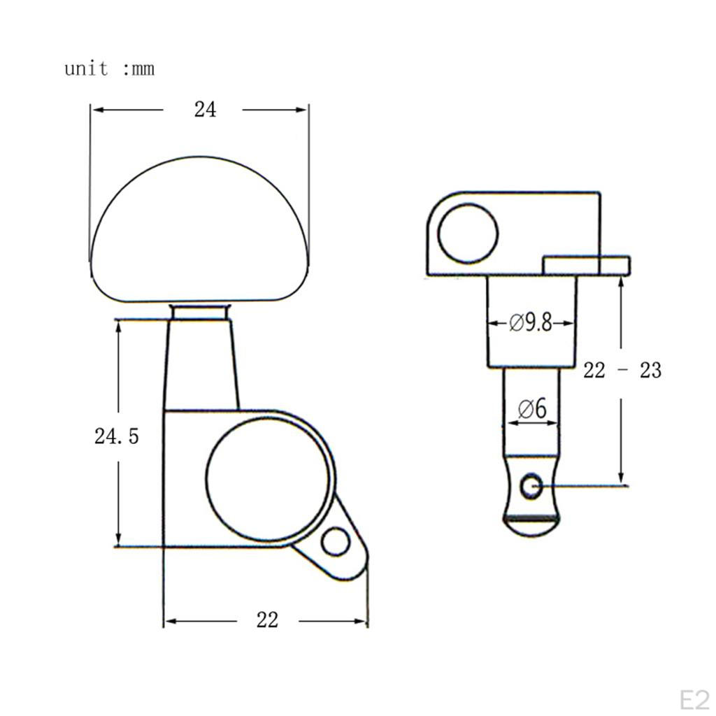 6 Pcs Sealed Guitar String Tuning Pegs Keys - 3 Left Right Machine Heads Knobs for