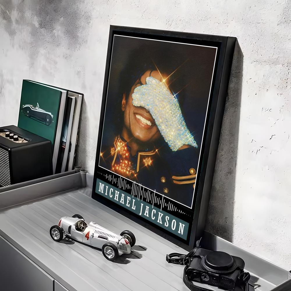 M-Michael J-Jackson Sänger Poster Aufkleber Gemälde Wandbild HD Wandaufkleber für Schlafzimmer Wohnzimmer Zuhause Selbstklebende Dekoration Geschenk