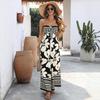 Tute sexy da donna senza spalline, scollatura Bardot, stampa floreale tropicale, gamba larga, abiti interi, outfit per le vacanze estive