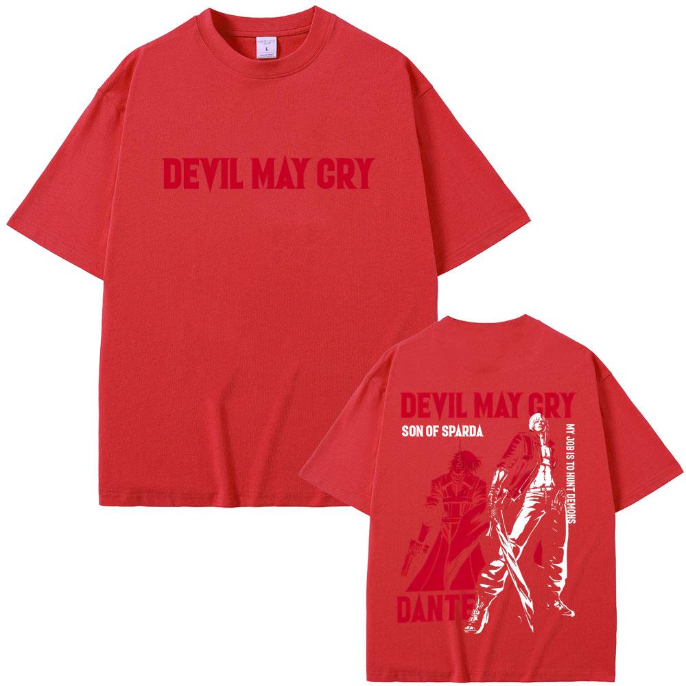 

Аниме Devil May Cry Сын Спарды Данте Графическая футболка Мужчины Женщины Повседневная Хлопок Винтажная Футболка Мужская Мода Оверсайз Футболки S