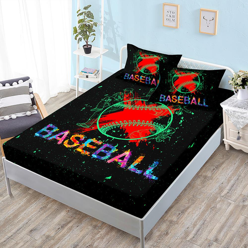Three-Piece Mattress, Mattress Cover, Basketball, Baseball, Sports Decoration, Mattress Protective Cover.