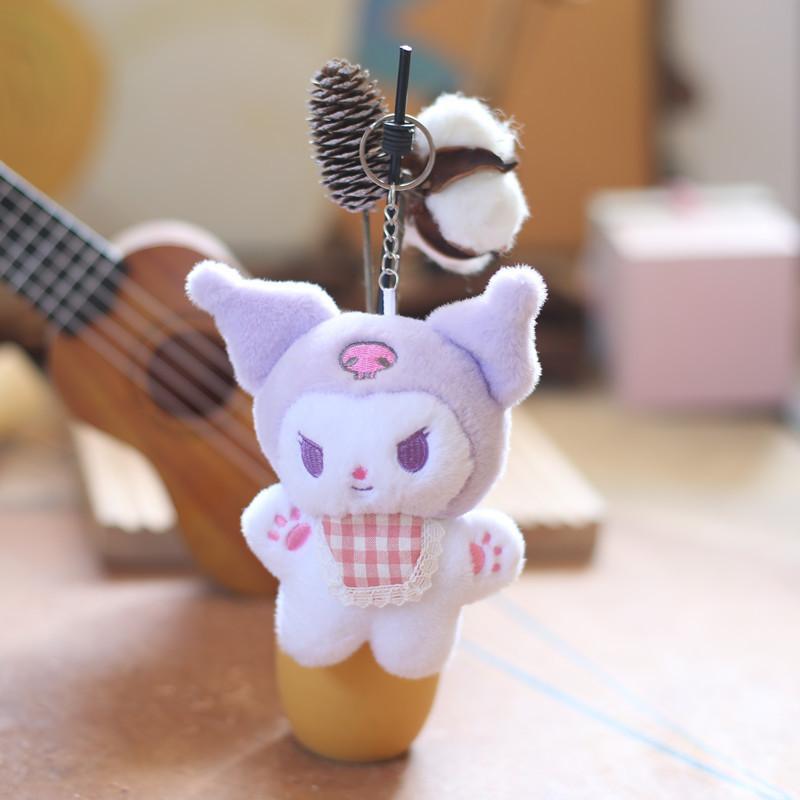 Adorable Kawaii Sanrio Kuromi Plush Keychain Ultra-soft Pp Cotton Stuffed Toy Purple Kuromi