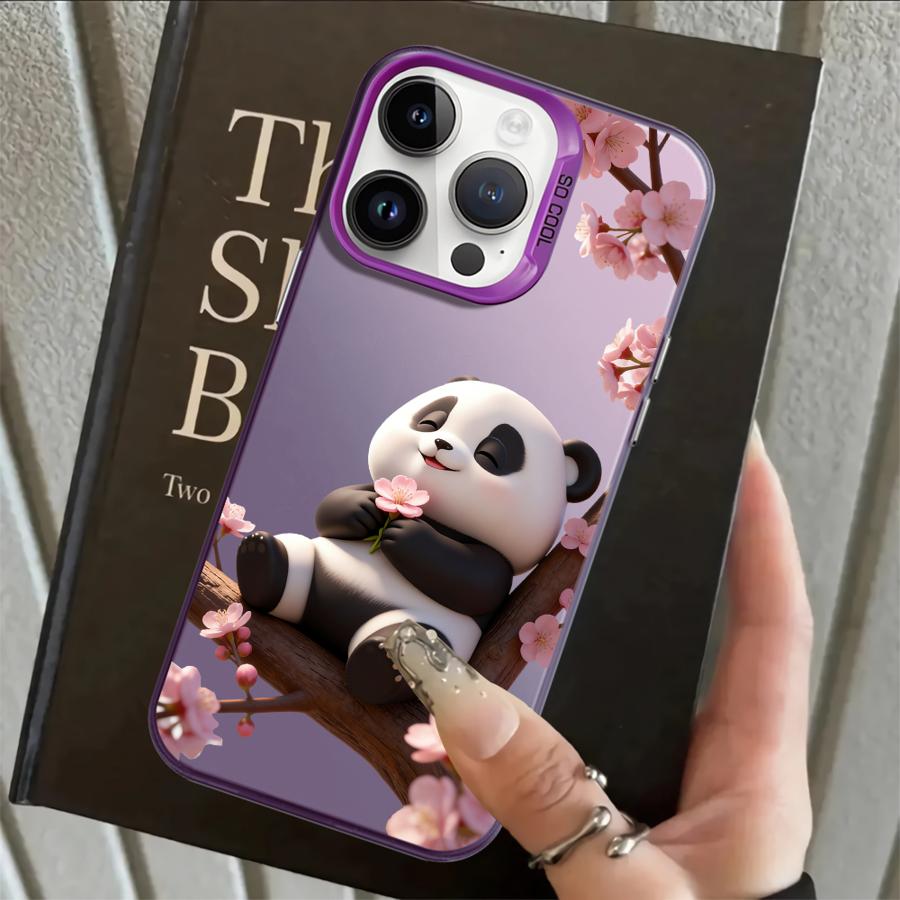 Chubby Panda Back Phone Cover Case for iPhone 17 Pro Max 11 XS 13 Pro XR 12 Air 15 Plus 16 14
