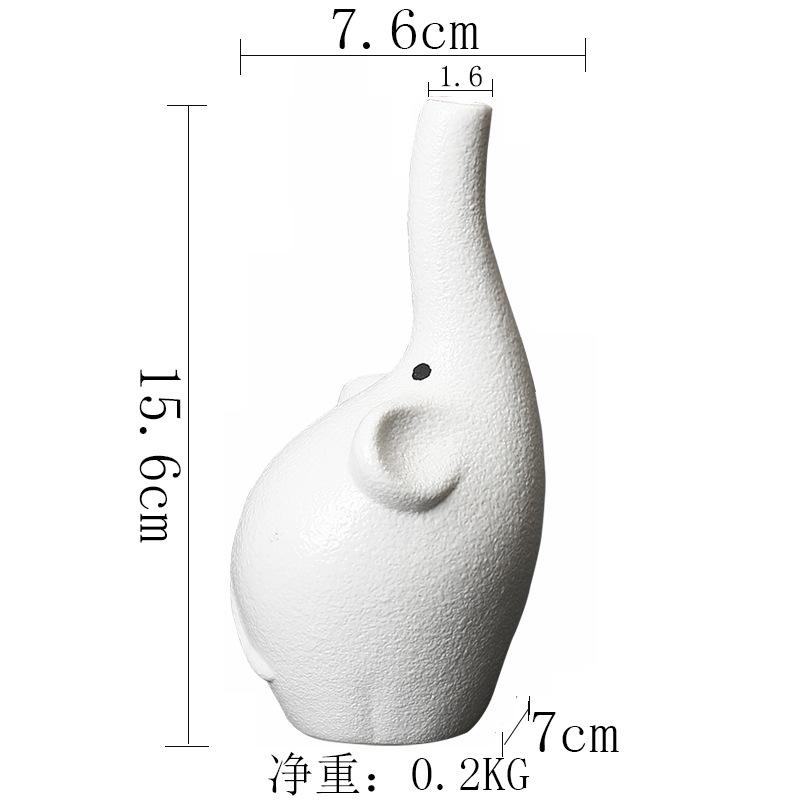 New Cartoon Dried Flowers Ceramic Vase Creative Home Flower Arrangement