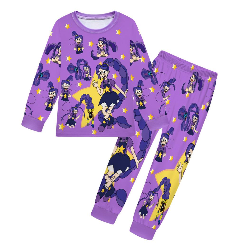 19762 Kids Girls Lily Lovebraids Playtime Printed Long Sleeves T-Shirt Pants Sets