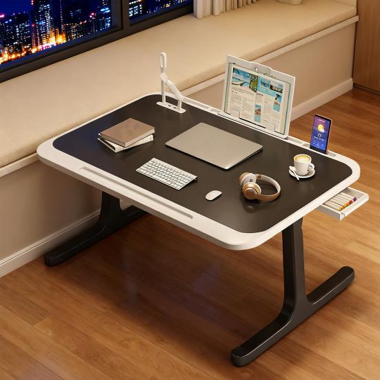Yousheng Adjustable Laptop Bed Tray Table Portable Standing Desk Bedside Computer Desk with Storage Drawer Foldable Lap Tablet Table for Sofa