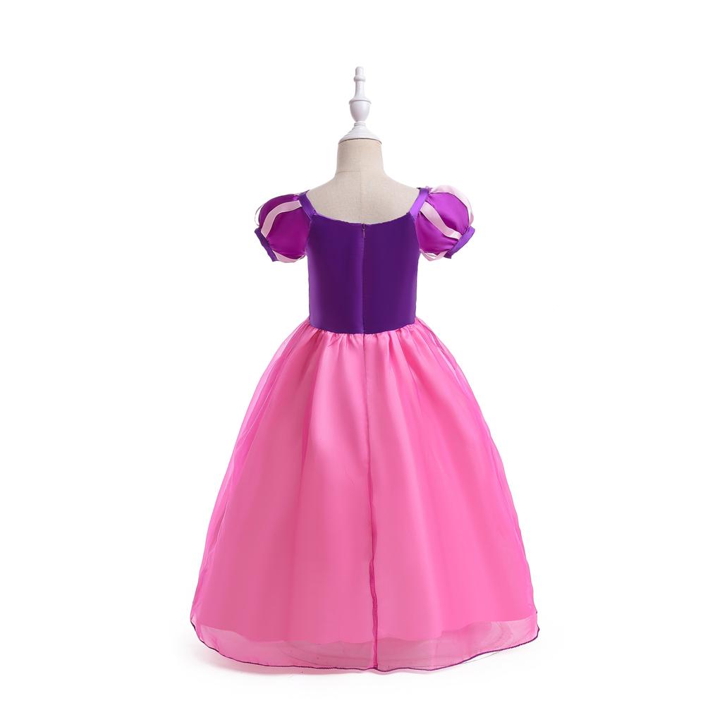 Rapunzel Princess Dress Costume For Kid Girl Halloween Cosplay Puff Sleeve Birthday Party Dresses Gowns Children Clothes