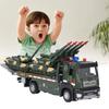Flatbed Truck Toy with 2pcs Tank Simulation Alloy Military Truck Model Diecast Military Transporter