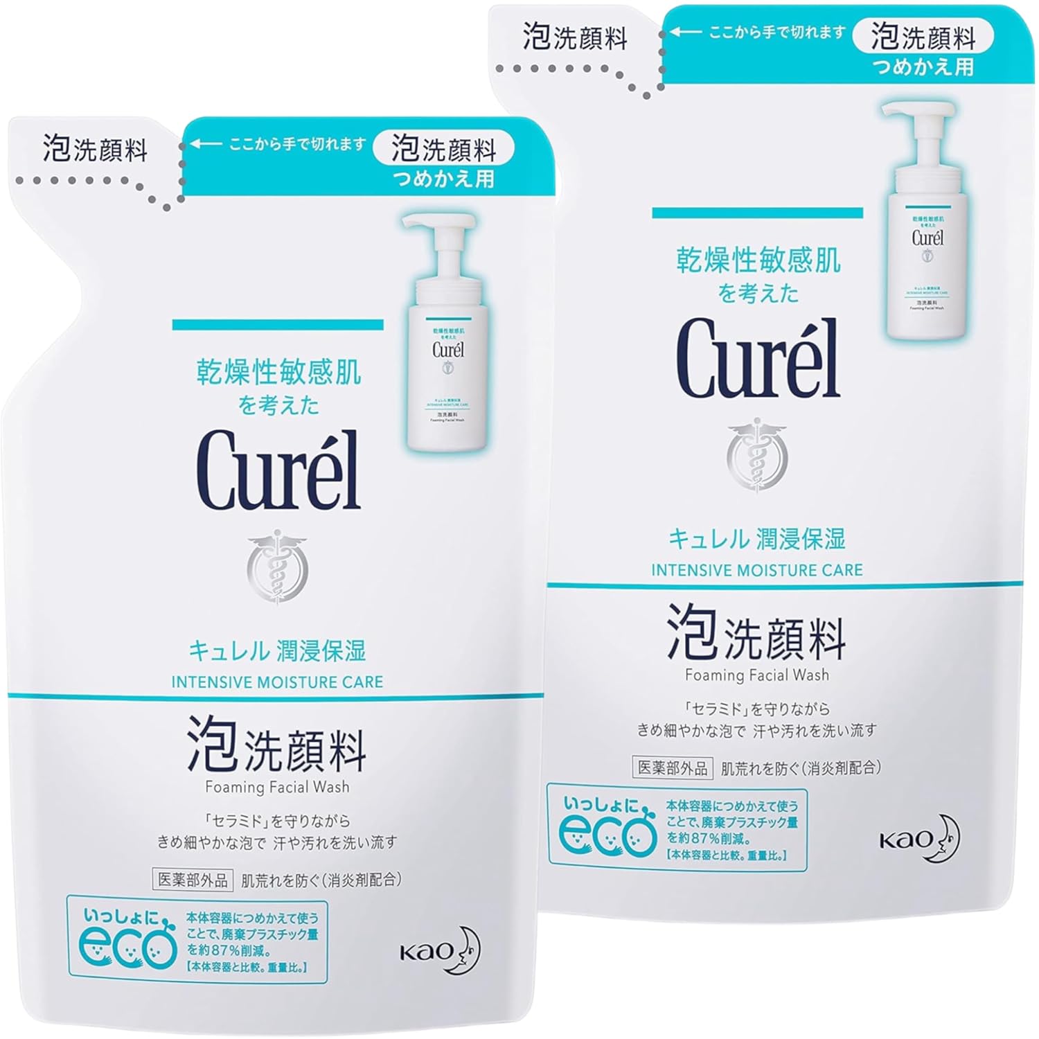 Curel Moisturizing Foaming Cleanser Refill 130ml2 pieces