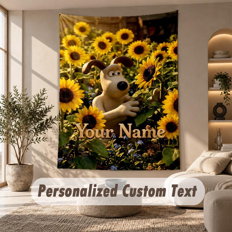 Tapestry Custom Name Text, Wall Hanging Tapestry Home Room DecorWallace & Gromit