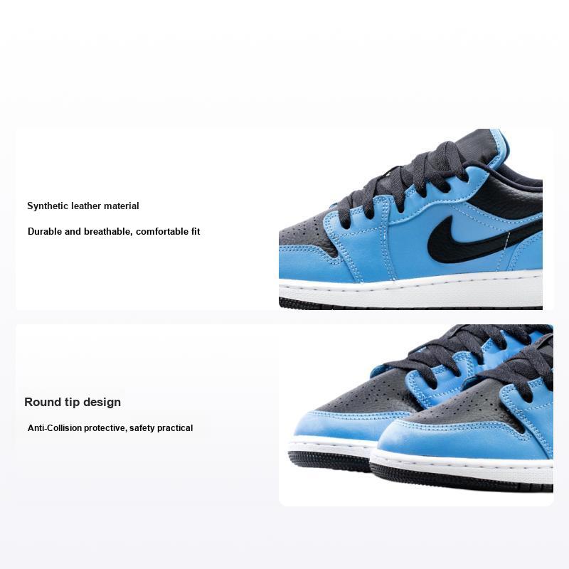 Air Jordan 1 Low GS University Blue Black Sneakers per Bambini Bianco 553560-403