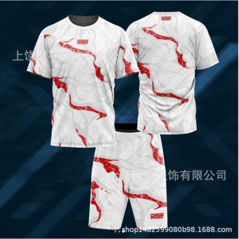 Mens Athletic Wrestling T-Shirt Shorts Set Sportswear Training Gym Casual Wear