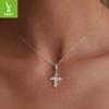 Luminous Cross Diy Pendant Accessories, Faith Retro Pattern S925 Sterling Silver Beads