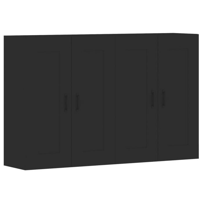 VidaXL Armoires murales 2 pcs noir bois d'ingénierie 3197986