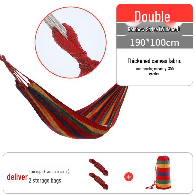 Thickened Anti-Rollover Hammock Swing Chair for Outdoor/Indoor Use - Single/Double, Child/Adult
