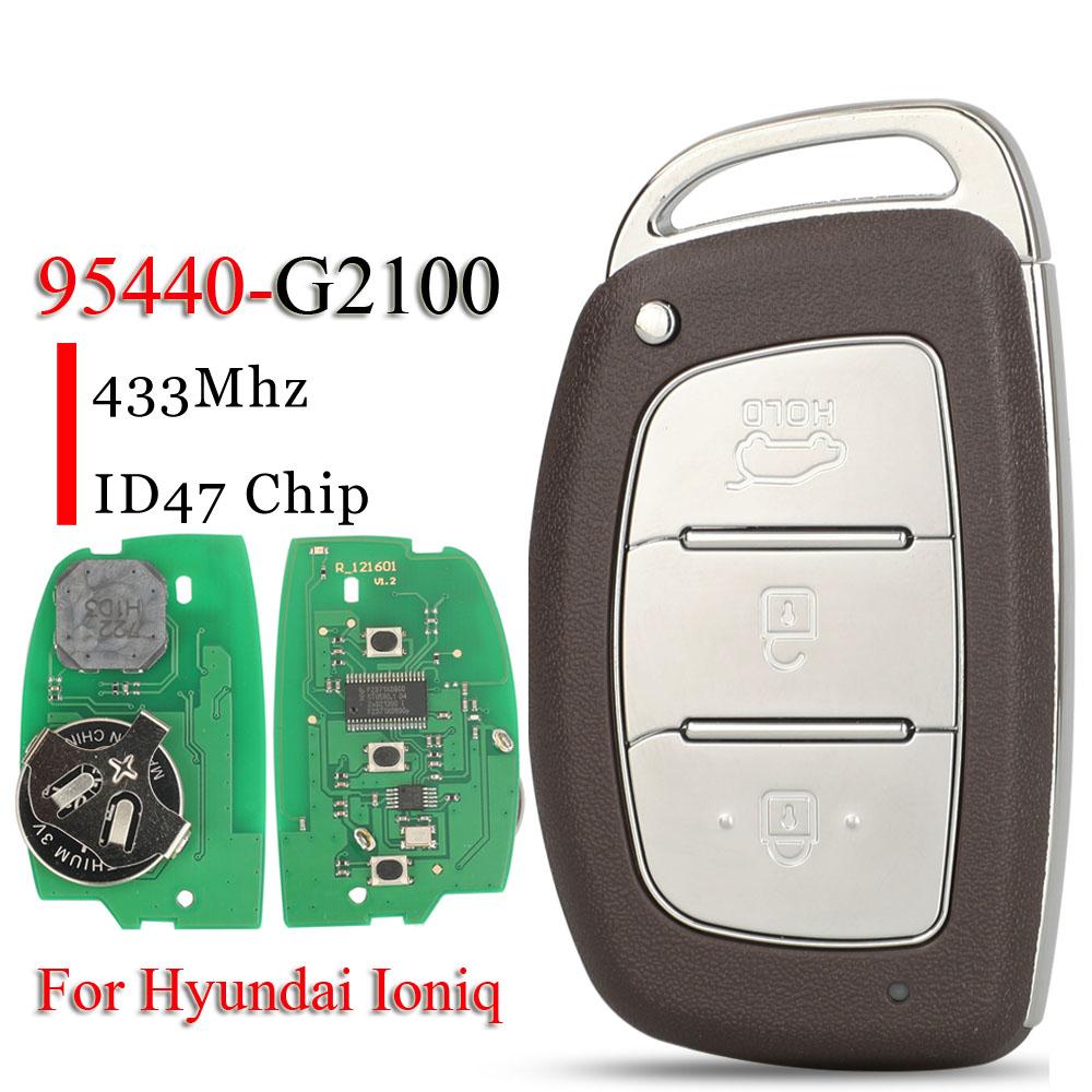 jingyuqin 95440-G2100 95440-G2600 3Buttons Smart Remote Car Key Fob 433MHZ ID47 Chip For Hyundai Ioniq 2016-2019