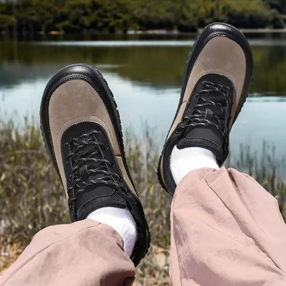 Mote Unisex bredere sko Pustende Mesh Menn Barbeint Sko med bred tå Nye Flats Soft Zero Drop Sole Bredere tå Sneakes Big Size