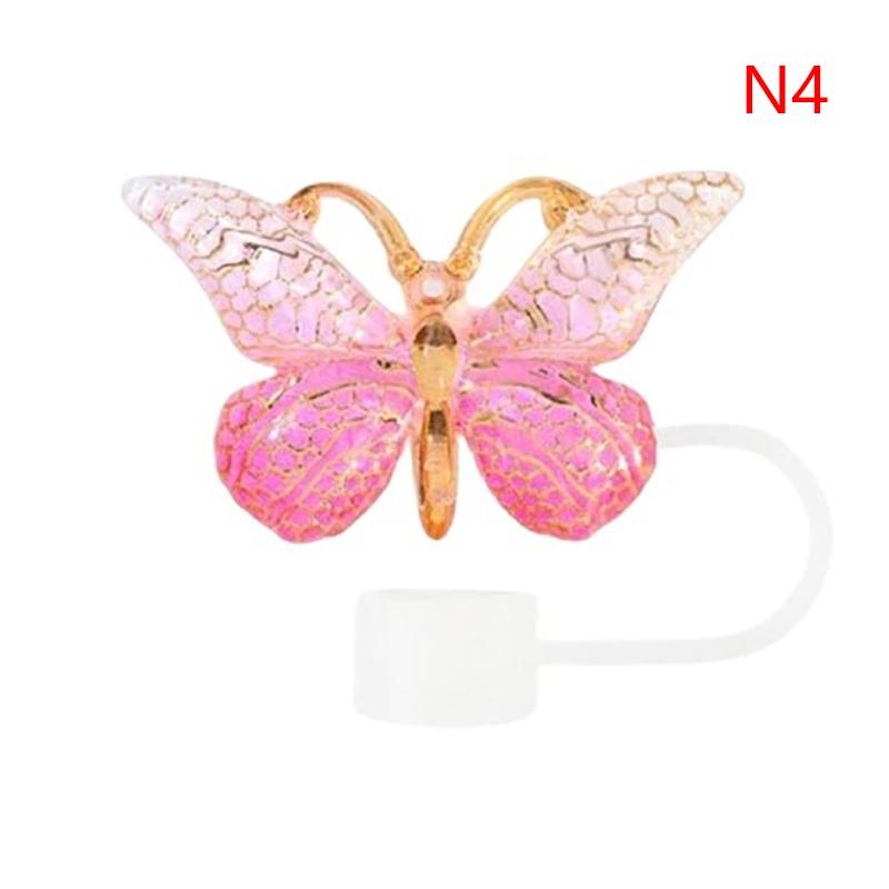 Silicone Butterfly Straw Cap Spill Stopper Heat-Resistant Dust-Proof Water Cup Accessory Straw Plug Cover