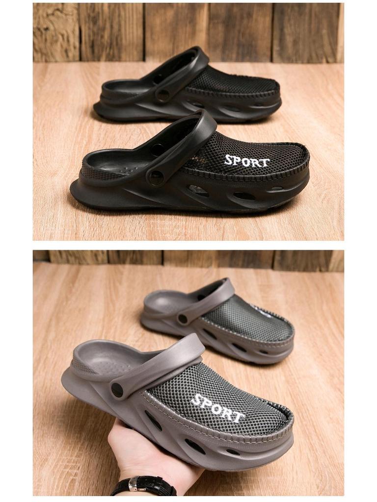 Síťované pánské nadměrné pantofle - 2025 Letní protiskluzové, prodyšné plážové sandály