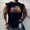 Men Sleeveless Muscle Shirt Loose Fit Tank Top Soccer Themed Graphic Print Casual Summer Sportswear Activewear Vest