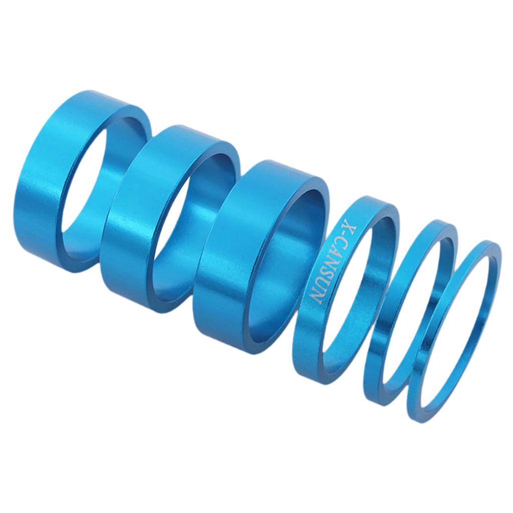 6 Pcs/Set Road Bike Headset Spacer Bike Stem Washer Repair Parts Practical Portable Headset Spacers Bicycle Accessories