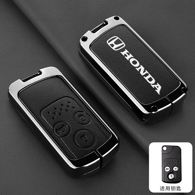 CPO1 Zinc Alloy Leather New Car Key Case Fob Cover For Honda Fit Jazz Shuttle GP2 Spada StepWgn RG1 Freed Spike Ge6 2/3 Accessories