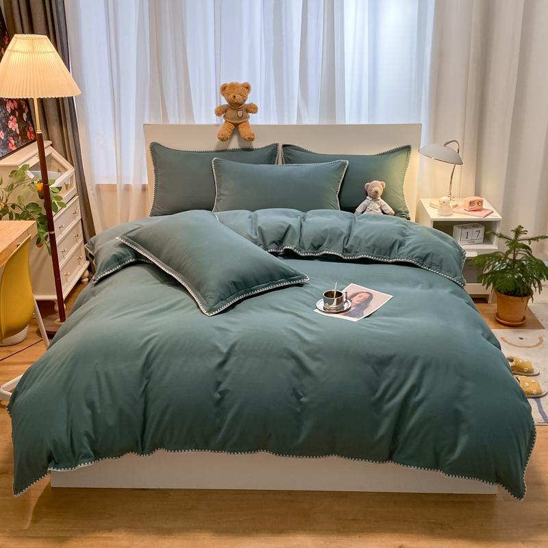Super Soft Washed Cotton Bed Four Piece Set Four Season Fresh Down Duvet Cover Three Piece Set Is a Great Seasonal Gift