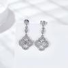 Certified Moissanite D Color Drop Earrings for Women 100% 925 Sterling Silver Four-leaf Clover Pendant Sparkling Diamond Jewelry